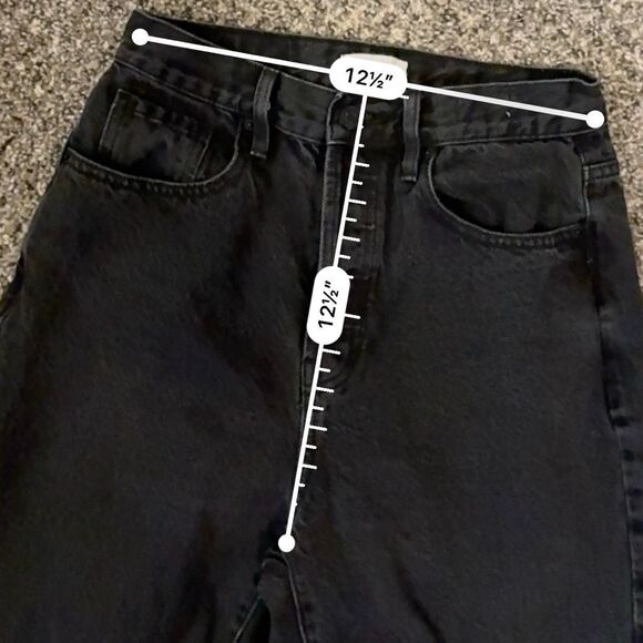 PacSun Black Denim Jeans Dad 26” Eco Retro Mom - Picture 6 of 7